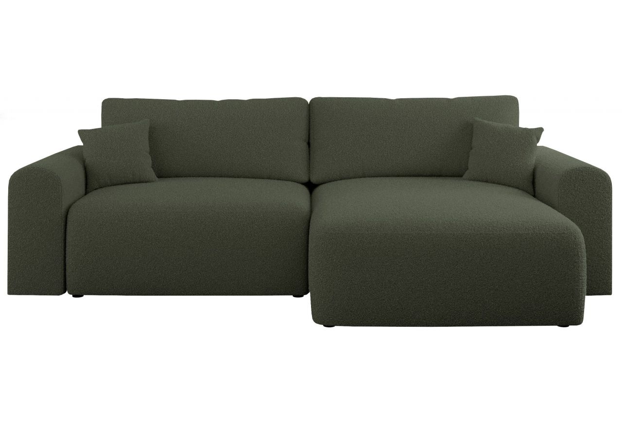 Narożnik NELSON L - uniwersalny - ciemnozielony, boucle