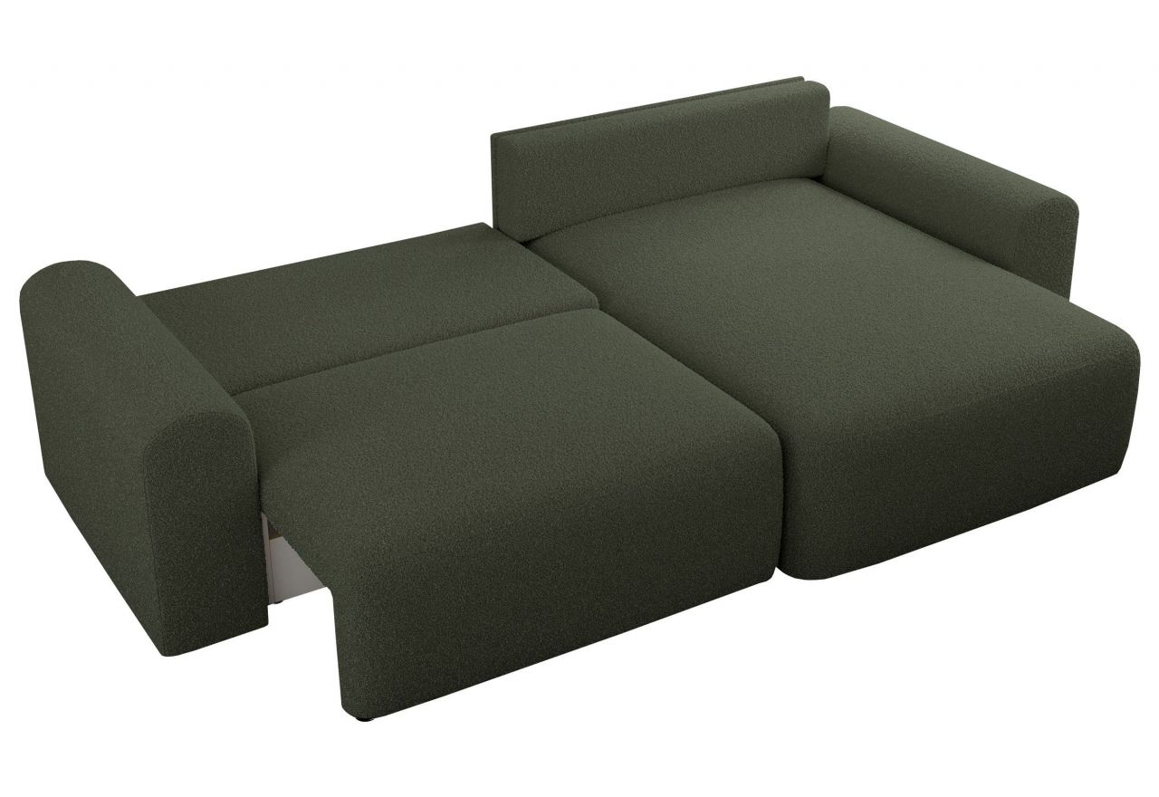 Narożnik NELSON L - uniwersalny - ciemnozielony, boucle