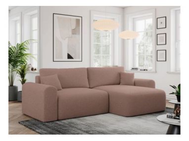 Narożnik NELSON L - uniwersalny - różowy, boucle