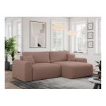 Narożnik NELSON L - uniwersalny - różowy, boucle