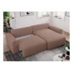 Narożnik NELSON L - uniwersalny - różowy, boucle