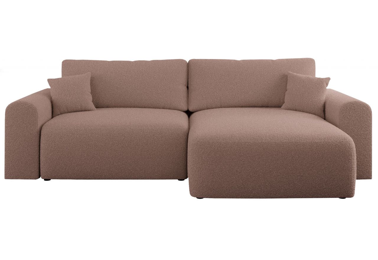 Narożnik NELSON L - uniwersalny - różowy, boucle