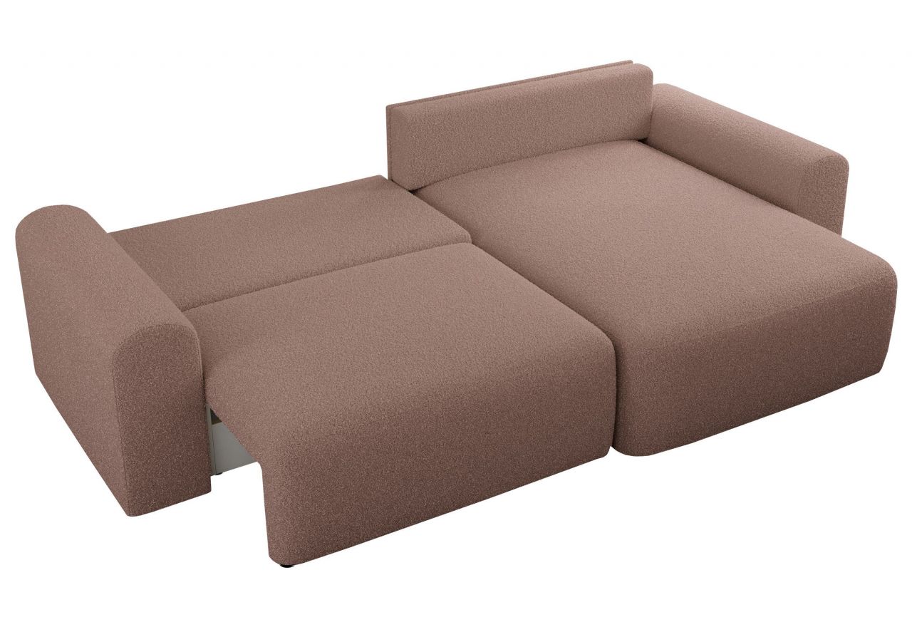 Narożnik NELSON L - uniwersalny - różowy, boucle