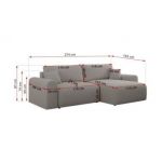 Narożnik NELSON L - uniwersalny - szary, boucle