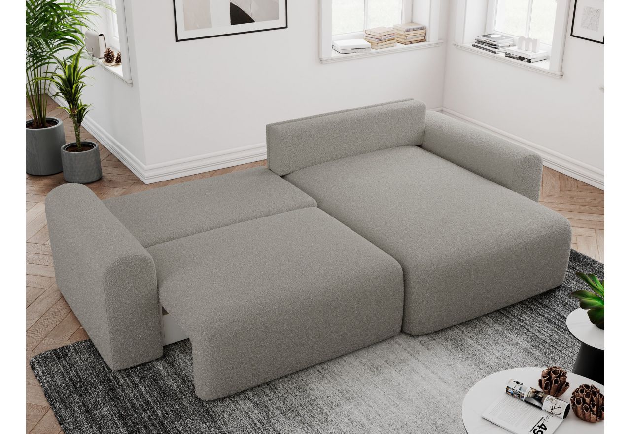 Narożnik NELSON L - uniwersalny - szary, boucle