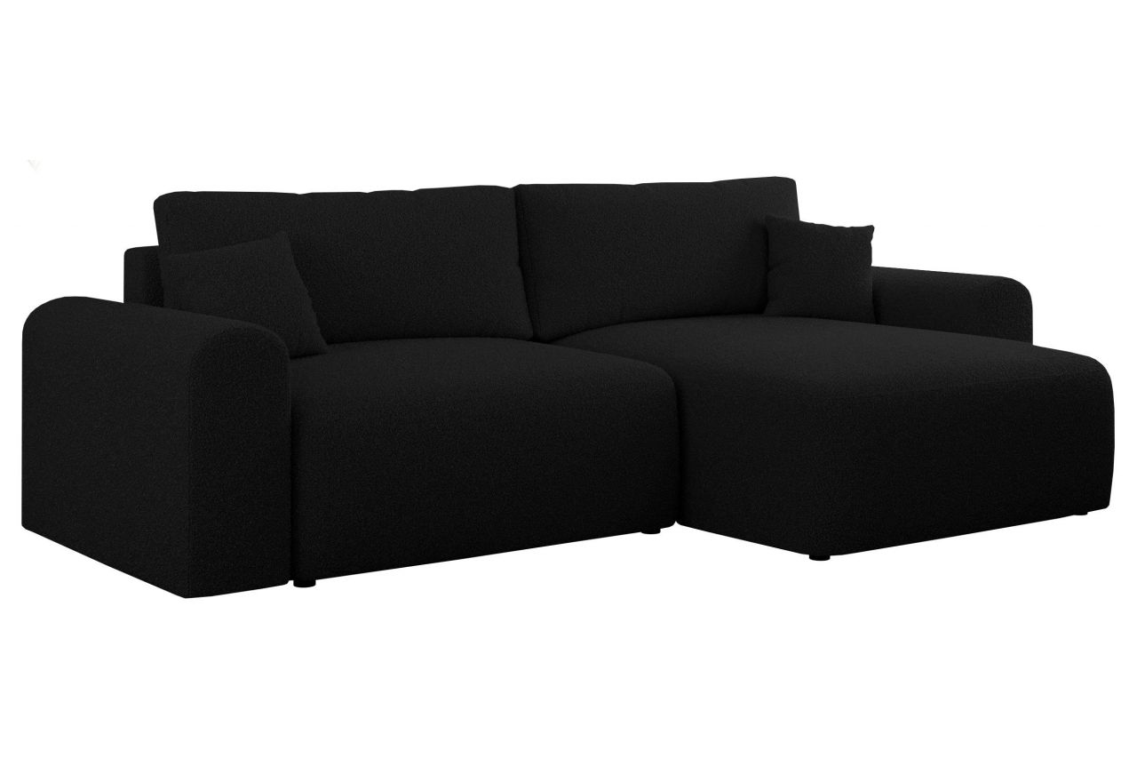 Narożnik NELSON L - uniwersalny - czarny, boucle