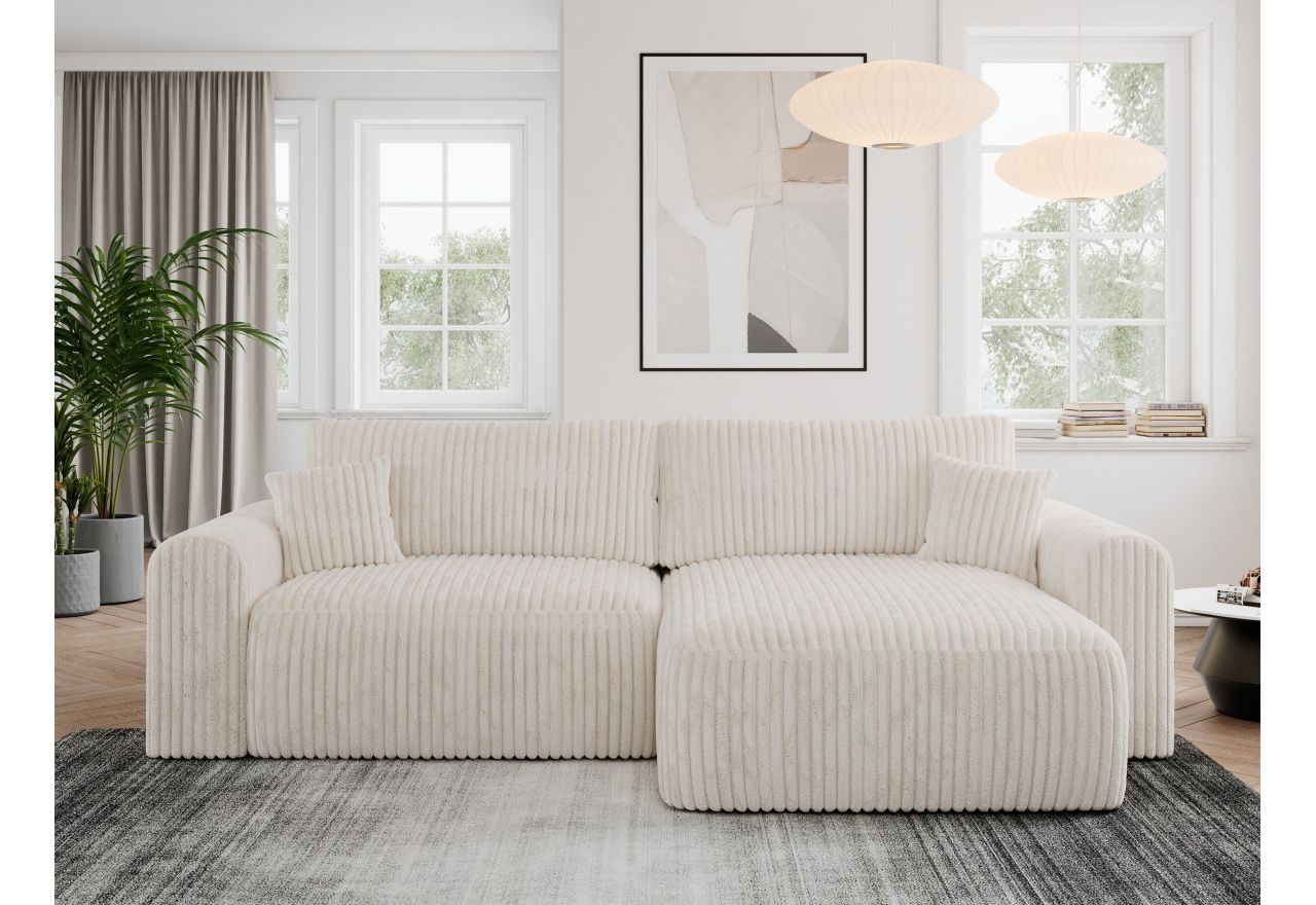 Narożnik NELSON L - uniwersalny - beżowy, sztruks