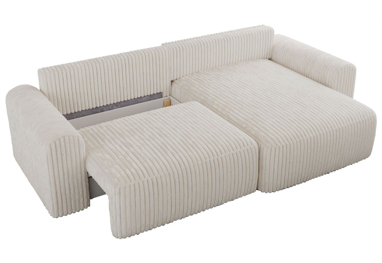 Narożnik NELSON L - uniwersalny - beżowy, sztruks