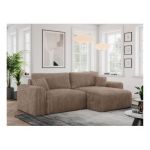 Narożnik NELSON L - uniwersalny - brązowy, sztruks