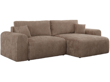 Narożnik NELSON L - uniwersalny - brązowy, sztruks