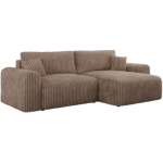 Narożnik NELSON L - uniwersalny - brązowy, sztruks