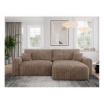 Narożnik NELSON L - uniwersalny - brązowy, sztruks