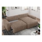 Narożnik NELSON L - uniwersalny - brązowy, sztruks