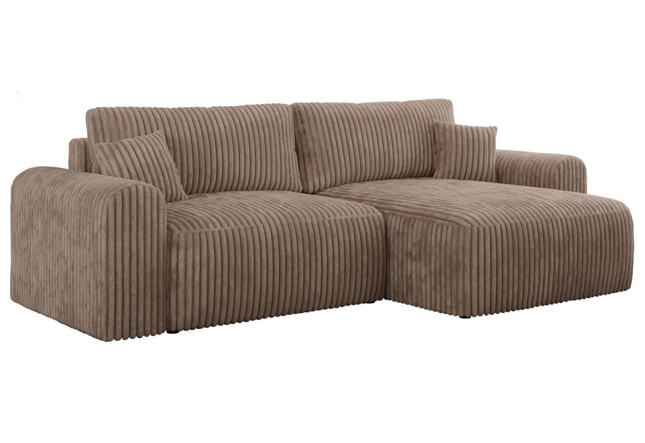 Narożnik NELSON L - uniwersalny - brązowy, sztruks