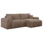 Narożnik NELSON L - uniwersalny - brązowy, sztruks