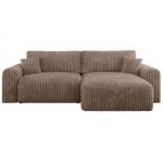 Narożnik NELSON L - uniwersalny - brązowy, sztruks