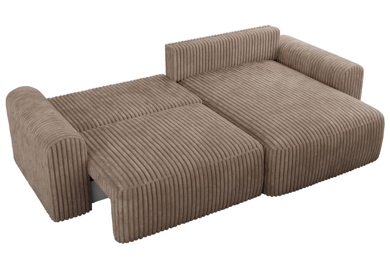 Narożnik NELSON L - uniwersalny - brązowy, sztruks