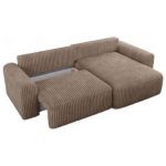 Narożnik NELSON L - uniwersalny - brązowy, sztruks