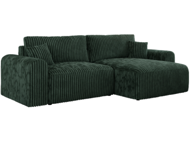 Narożnik NELSON L - uniwersalny - ciemnozielony, sztruks