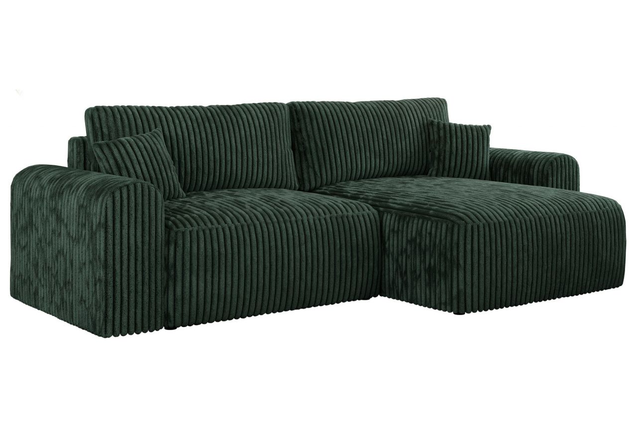 Narożnik NELSON L - uniwersalny - ciemnozielony, sztruks