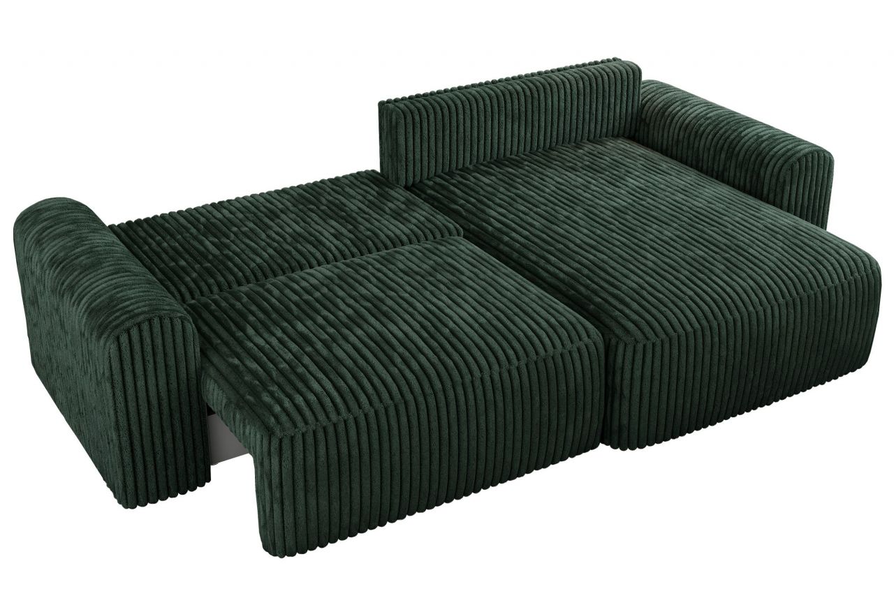 Narożnik NELSON L - uniwersalny - ciemnozielony, sztruks