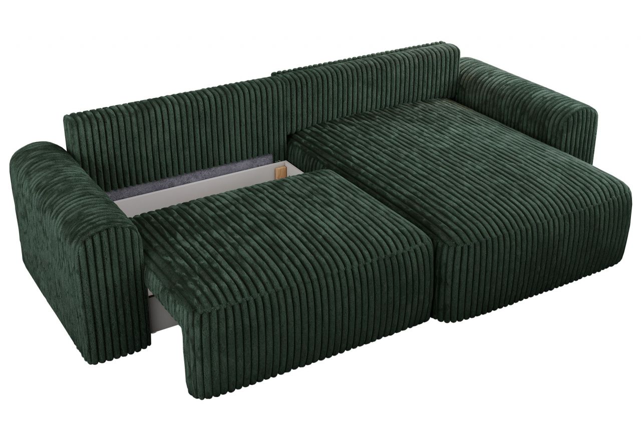 Narożnik NELSON L - uniwersalny - ciemnozielony, sztruks