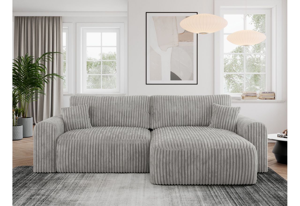 Narożnik NELSON L - uniwersalny - jasnoszary, sztruks