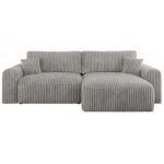 Narożnik NELSON L - uniwersalny - jasnoszary, sztruks