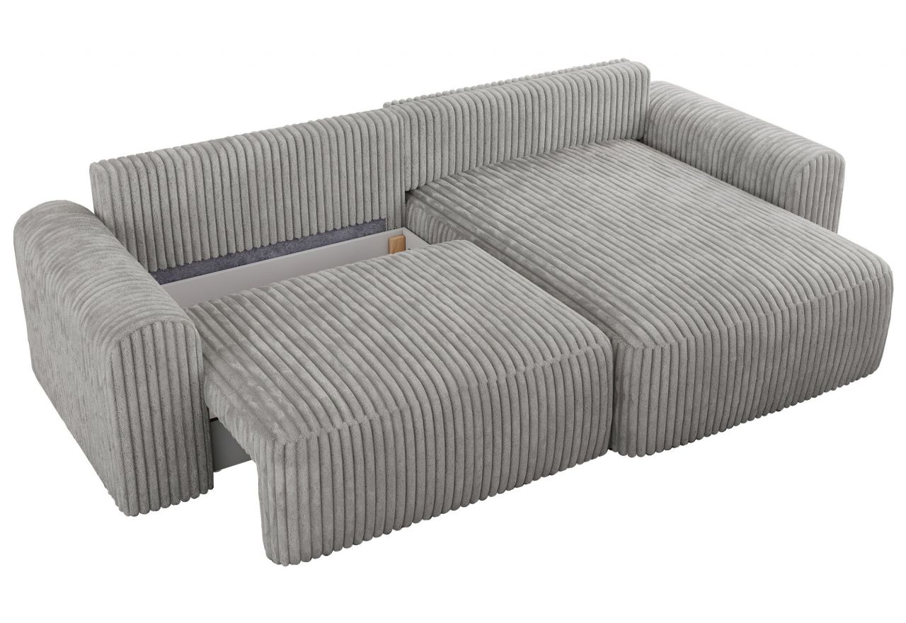 Narożnik NELSON L - uniwersalny - jasnoszary, sztruks