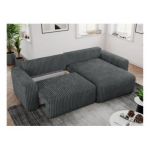 Narożnik NELSON L - uniwersalny - szary, sztruks