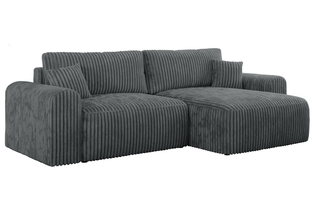 Narożnik NELSON L - uniwersalny - szary, sztruks