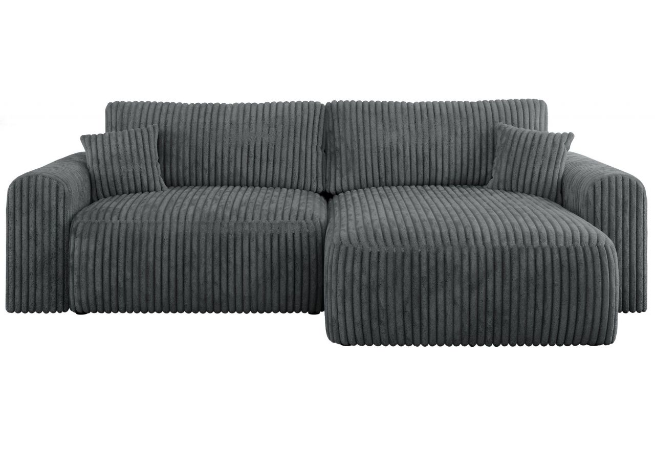 Narożnik NELSON L - uniwersalny - szary, sztruks