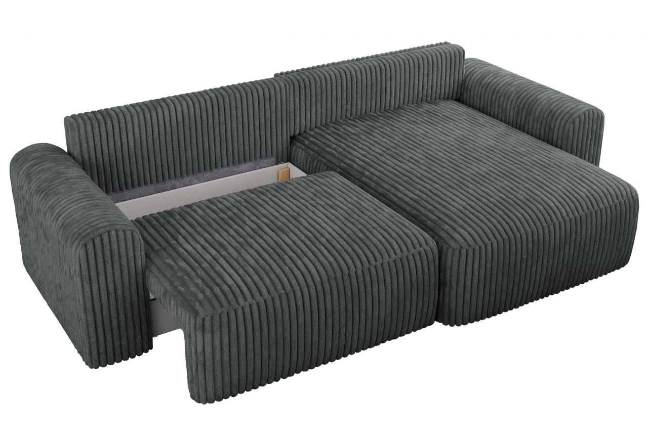 Narożnik NELSON L - uniwersalny - szary, sztruks