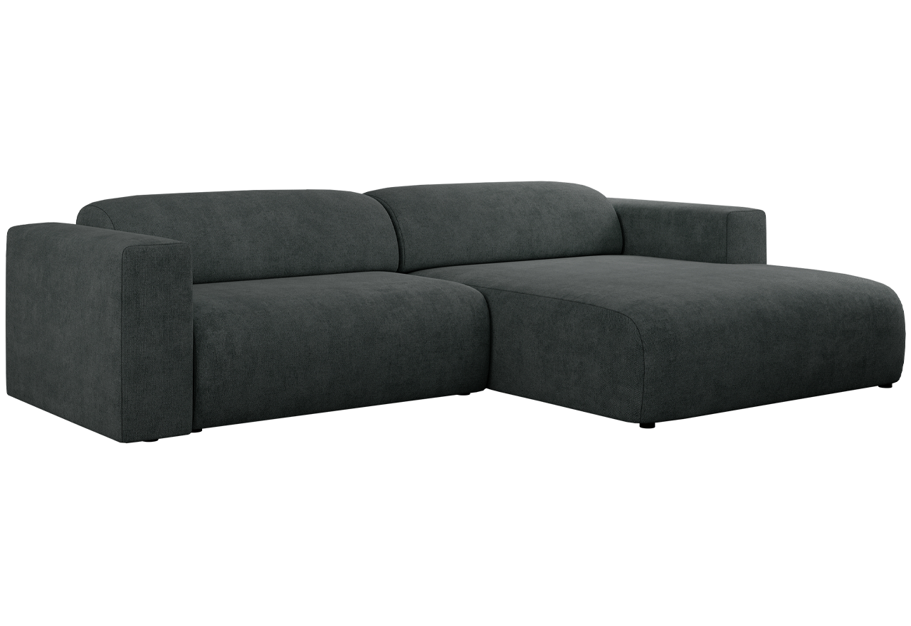 Narożnik PASADENA L - strona prawa - ciemnoszary, struktura