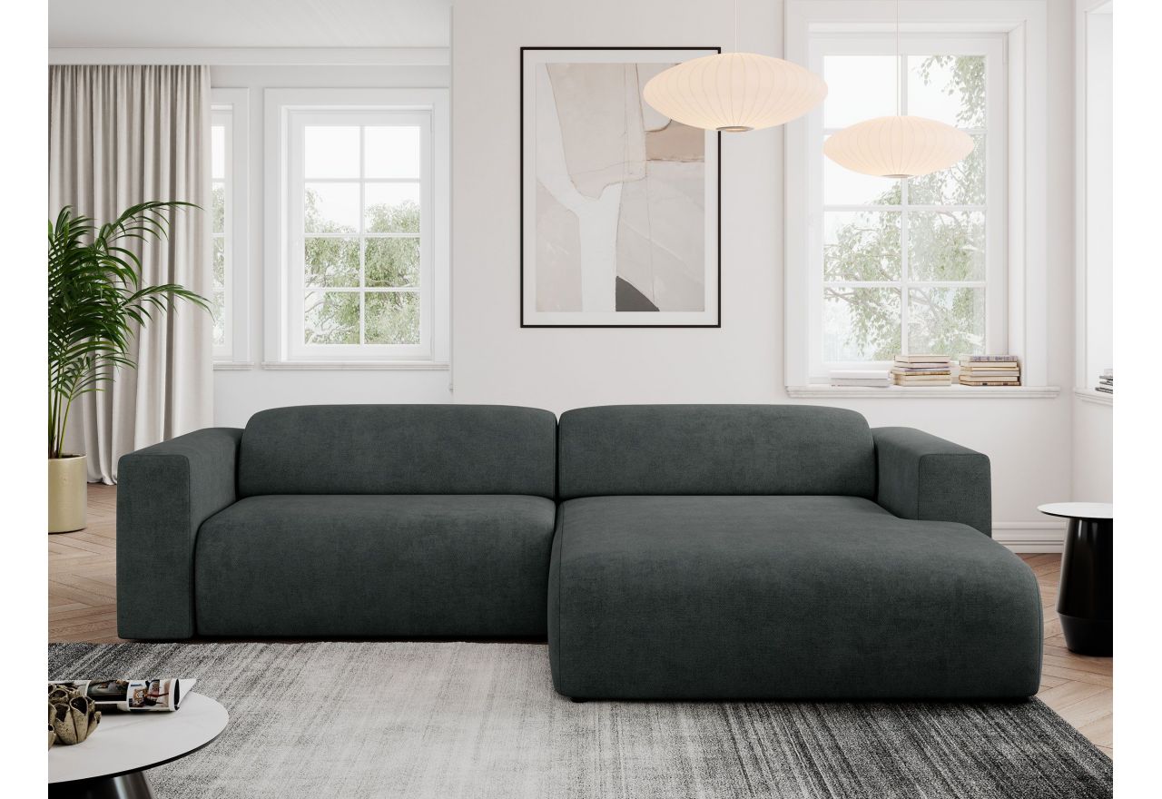 Narożnik PASADENA L - strona prawa - ciemnoszary, struktura