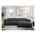 Narożnik PASADENA L - strona prawa - ciemnoszary, struktura