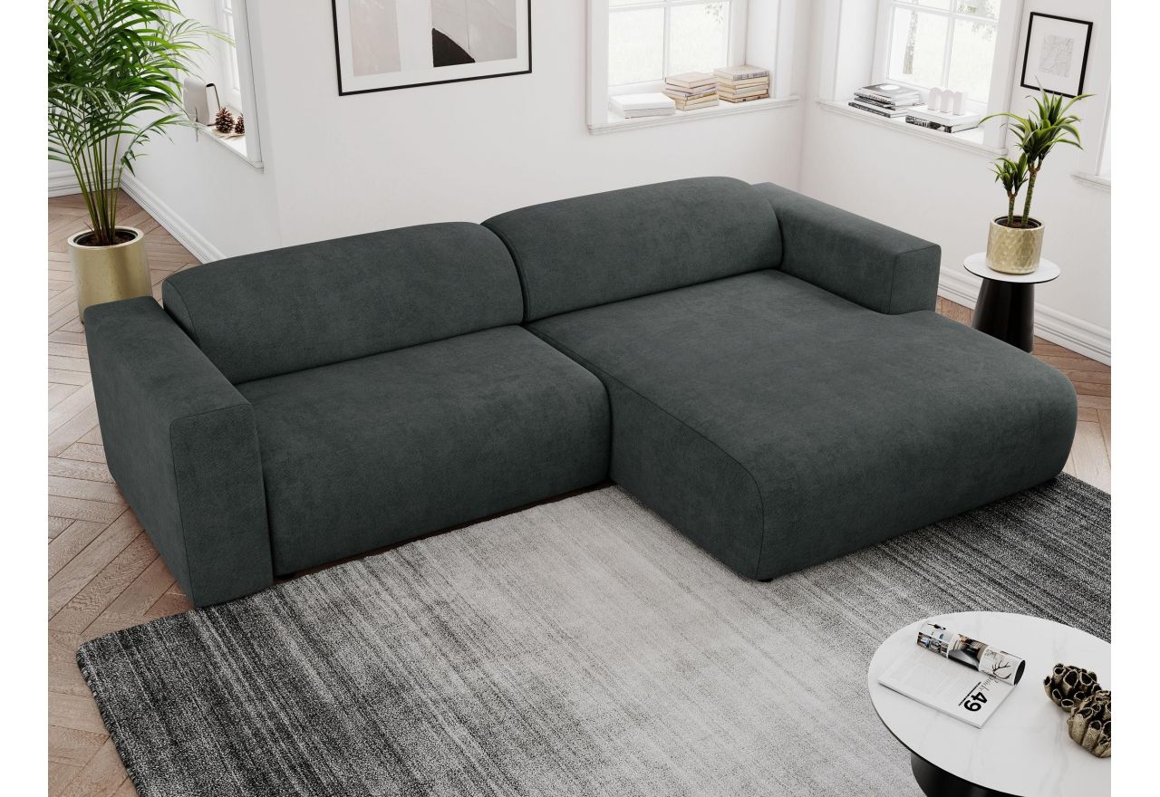 Narożnik PASADENA L - strona prawa - ciemnoszary, struktura