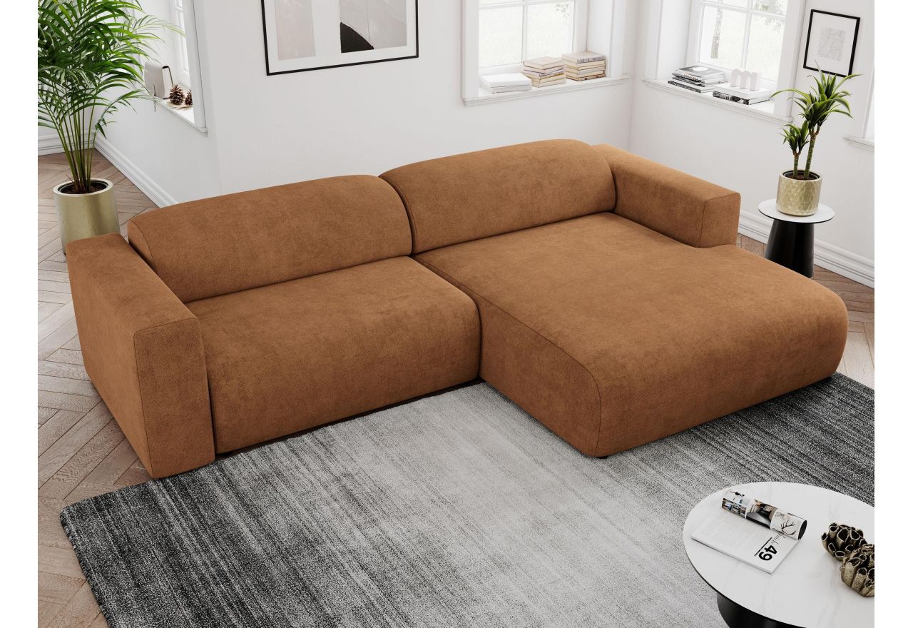 Narożnik PASADENA L - strona prawa - pomarańczowy, struktura