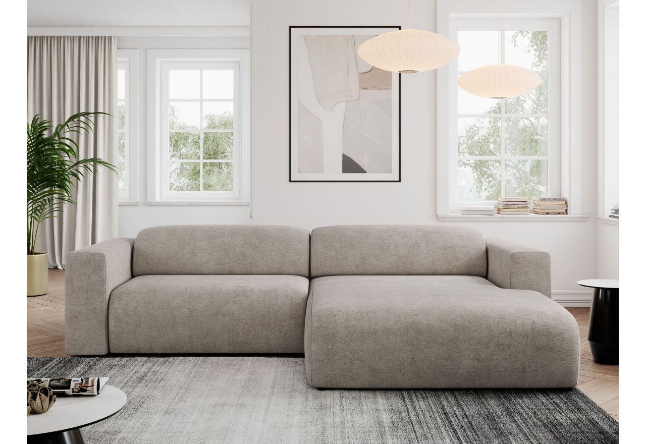 Narożnik PASADENA L - strona prawa - beżowy, struktura