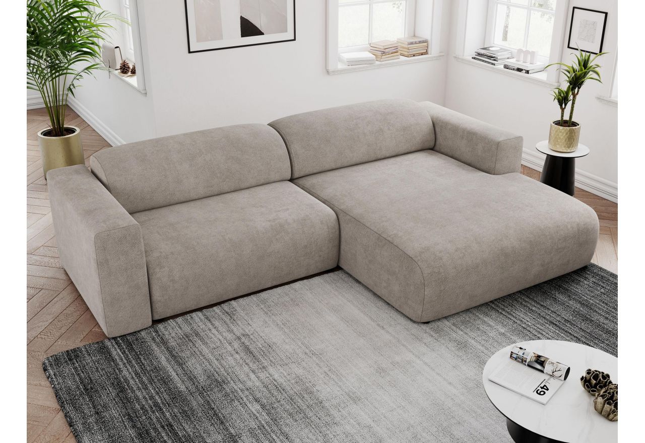 Narożnik PASADENA L - strona prawa - beżowy, struktura