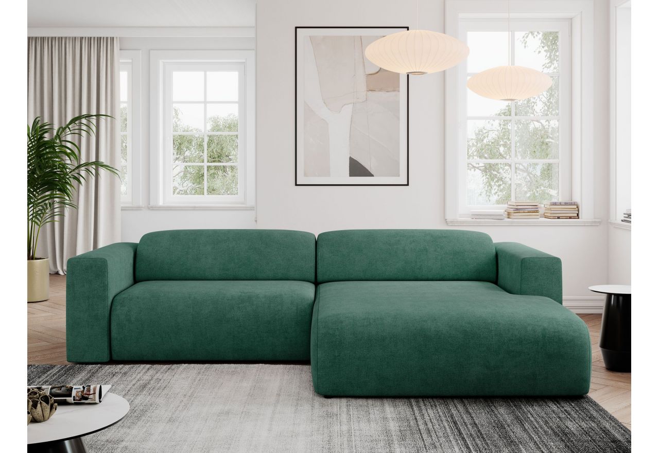 Narożnik PASADENA L - strona prawa - zielony, struktura