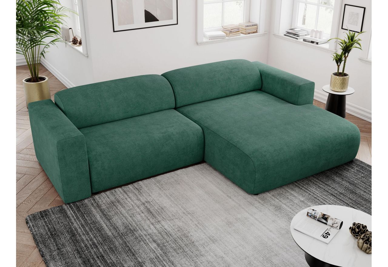 Narożnik PASADENA L - strona prawa - zielony, struktura