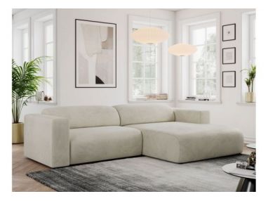 Narożnik PASADENA L - strona prawa - beżowy, welwet