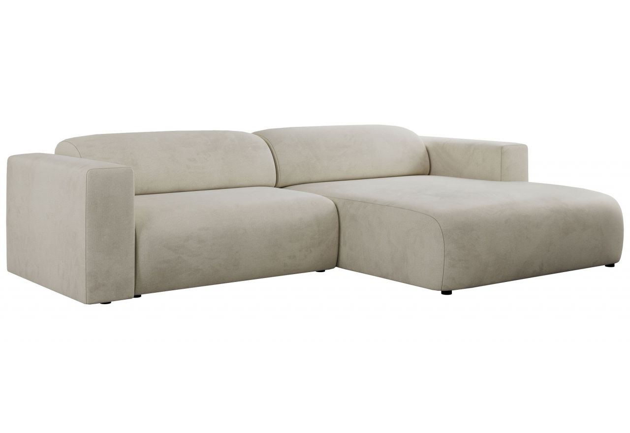 Narożnik PASADENA L - strona prawa - beżowy, welwet