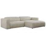 Narożnik PASADENA L - strona prawa - beżowy, welwet