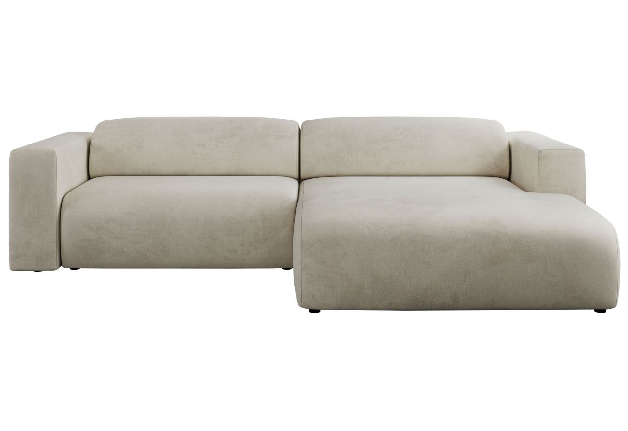 Narożnik PASADENA L - strona prawa - beżowy, welwet