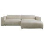 Narożnik PASADENA L - strona prawa - beżowy, welwet