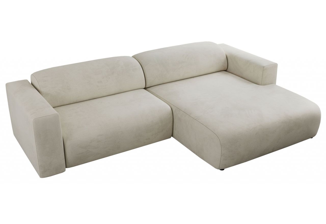 Narożnik PASADENA L - strona prawa - beżowy, welwet