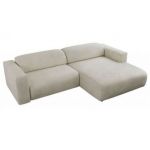 Narożnik PASADENA L - strona prawa - beżowy, welwet