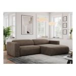 Narożnik PASADENA L - strona prawa - brązowy, welwet